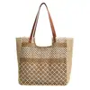 Bolsa de Tecido Grande Capacidade Transfronteiriça para Mulheres Moda Nova Primavera 2026 Bolsa de Ombro/Axila para Férias na Praia