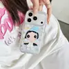 Lindo diseño de dibujos animados adecuado para funda de teléfono Apple 17Promax 16pm/15/14p/13, estilo bolso de mano para mujer