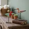 Adornos de pájaro de pico largo pintados estilo tronco europeo, artesanías de madera creativas, decoración para sala de estar, hogar, restaurante, habitación infantil