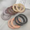 Anel de Cabelo de Linha Telefônica Fosco Cor de Gel Alta Elasticidade Durável Corda Simples para Prender Moda Feminina Corda para Rabo de Cavalo Alto Tendão de Borracha