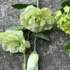 Fabricante de Flores Artificiales para Bodas Verdes Hortensia Verde Rosa Rocío de Golondrina Loto Bola de Cebolla Decoración Suave para Bodas Flor Artificial al por Mayor