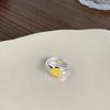 Nuevo 2025 Diseño de Nicho Amarillo Crema Sonriente Ins Versátil Anillo de Gama Alta Moda Femenina Anillo Personalizado para Dedo Índice