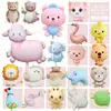 Globos de Papel Aluminio Mate con Dibujos de Animales en Forma de Oso, Elefante, Cordero, Conejo y Ponis para Fiestas de Cumpleaños Infantiles