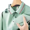 Overol playero de seda helada camiseta con logo estampado y bordado verano grupo corporativo solapa utilitario manga corta reunión de clase ropa de trabajo