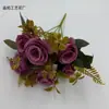 Ramo de Rosas Artificiales con 6 Cabezas para Decoración de Boda, Arreglo de Pared de Flores, Cabezas de Flores de Rosa de Otoño Vintage, Materiales para Arreglos Florales