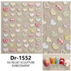 Redanco5D Estampado Ins Popular Pegatina para Uñas Arte de Uñas Corazón de Mezclilla Estrella de Cinco Puntas Pegatina Estéreo para Uñas Dr1553