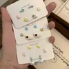 Pequeño fresco dibujos animados lindo cachorro estrella geométrico pendientes traje exquisito infantil versátil moda diseño pendientes