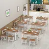 Mesa y Sillas de Comedor, Juego de Mesa y Sillas para Restaurante Comercial, Uso en Casa para Desayuno, Mesa Rectangular Simple para Snack Bar, Cafetería