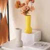 Estilo Nórdico Ins Jarrón de Cerámica Colorido Adorno Decoración Simple de Escritorio Florero Arreglo Floral para Sala de Estar Flores Secas Flores Artificiales
