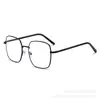Novo Estilo Xiaohongshu Mesmo Modelo Armação Grande de Metal Óculos Sem Grau para Mulheres, Podem Ser Personalizados com Lentes de Grau Moda Coreana Armação Lisa Atacado
