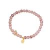 Pulsera de plata de ley S925 con cristales de fresa natural para mujer, nueva pulsera de la suerte con diseño de mariposa azul tostada china Guoxue.
