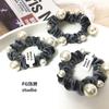 Estilo Coreano Novo Anel de Cabelo de Veludo Acessórios de Cabelo com Pérolas Corda de Cabeça de Pelúcia Doce Fofa para Menina ins Elástico de Cabelo para Menina