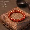 Pulsera de Ágata Roja Natural para Hombre al por Mayor, Pulsera de Piedra Negra con Cuentas de Buda de Seis Caracteres Grabadas para Mujer, Joyería de Mano Retro Estilo Étnico al por Mayor
