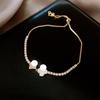 Pulseira de amor com zircônia banhada a ouro 18k real pulseira retrô ins transfronteiriça joias de nicho de luxo leve atacado