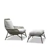 Conjunto de Mesa de Centro e Cadeiras de Rattan para Exterior Três Peças Pátio Jardim Ar Livre Varanda Lazer Corda Cadeira Sofá Individual