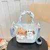 Bolso de hombro bordado con corazón, bolso cruzado de gran capacidad, lindo bolso tote para el día a día, minibolso cubo de alta apariencia, Mochila
