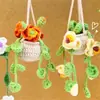 Planta de Orquídea Artificial Colgante Nueva Hecha a Mano Tejida de Ganchillo Transfronteriza Decoración Colgante para Coche Colgante Creativo Personalizado para el Interior del Coche Producto Terminado