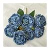 7 Cabezas Rosa de Rafia con Borde Quemado Estilo Ins Adornos de Decoración para Dormitorio Flores Artificiales Tela Cepillada Ramo de Rosas con Borde Quemado Venta al por Mayor