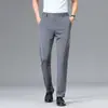Calças Elásticas de Primavera e Verão Masculinas Casuais Longas Masculinas Grossas e Finas Slim Retas Formais de Negócios Calças Masculinas