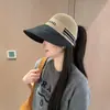Chapéu Boné Feminino Top Vazio Proteção Solar Chapéu Sombra Circunferência Cabeça Grande Mostrando Rosto Pequeno Rabo de Cavalo Popular na Internet Ao Ar Livre Mulheres