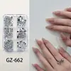 Nuevos accesorios de pedrería para manicura de moda al por mayor, pedrería redonda de fondo plano de color mixto súper brillante de 12 colores en caja, accesorios de manicura al por mayor