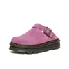 Zapatillas de Media Piel Dr. Martin ZebZag para Hombre y Mujer Slip-on Terciopelo de Envolver Zapatos Muller Sandalias Casuales de Moda con Suela Gruesa