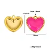 Colgante de corazón esmaltado multicolor de acero inoxidable Charm para pulsera DIY Collar Accesorios de joyería de acero de titanio en forma de corazón Venta al por mayor