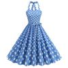 Vestido estilo pêndulo grande estampado retrô Hepburn com estampa de ondas de vento e fotos reais do AliExpress