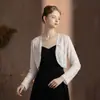 Cárdigan Chal Corto de Encaje de Manga Larga Camisola Calada Vestido de Novia Vestido de Noche Qipao Capa Exterior Cubre-todo Chaqueta de Novia Venta al por Mayor