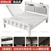 Cama de ferro forjado estilo europeu, cama de casal para uso doméstico, cama de ferro simples moderna e silenciosa, cama de solteiro com estrutura de ferro reforçada e espessada para aluguel