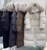 Chamarra de plumón Yuyan con cuello de piel de zorro para mujer, estilo largo, cintura con cordón, corte holgado coreano, talla grande, nuevo abrigo de invierno 2026