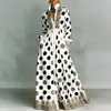 Colección Otoño 202: Nueva Moda Femenina Europea y Americana, Vestido Largo de Gama Alta, Vestido Estampado Casual de Corte Holgado Estilo Francés