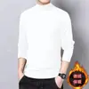 Estilo Outono e Inverno Tops Térmicos de Manga Longa, Lingerie, Gola Alta Meia, Novas Camisetas Básicas Masculinas, Veludo Alemão Escovado
