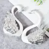 Día de San Valentín Corona de Cisne Dorada y Plateada Amor Romántico Flamenco Pastel de Cumpleaños Boda Decoración de Mesa de Postres Adornos