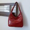 Bolsa retrô de grande capacidade Sacola feminina de alto valor Bolsa de ombro para estudantes universitários Bolsa de ombro simples casual