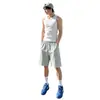 Pantalones Cortos Deportivos de Estilo Americano con Corte Diagonal para Hombre, Diseño de Bloques de Color de Verano, Pantalones de Cinco Puntos de Corte Holgado para Uso Casual
