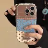 Estampa de Leopardo Retrô Costura em Couro Adequado para Capa de Celular Iphone17 Apple 16Promax 15 Anti-Queda 17 Elegante 12