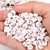 4 6 7 10 mm cuentas sueltas acrílicas cuentas con letras en inglés cuentas planas hechas a mano diy accesorios de joyería con cuentas pulsera