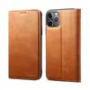 Adecuado para Iphone11 Funda para Teléfono Móvil con Tarjetero Imitación Piel de Vaca Cera Aceite 11 Pro Max Flip Funda Protectora Anti-Doblado