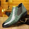 Otoño 2024 Nuevas Botas Chelsea talla grande Transfronterizas Punta Botines Martin Británicos para Hombre Zapatos de Cuero Británicos para Hombre