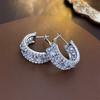 Pendientes Geométricos de Lujo Ligero de Moda con Diamantes de Zirconia, Estilo Europeo y Americano, Pendientes Modernos y Elegantes para Mujer