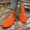 2026 Nuevos Zapatos de Suela Plana de Punta Cuadrada Flyknit de Comercio Exterior Europeo y Americano para Mujer, Slip-on, Huecos, Transpirables, Zapatos Perezosos, Zapatos Casuales