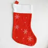 Meias de Natal Tecido Não Tecido Meias Decorativas com Letras Sacos para Pendurar Floco de Neve Branco Liso Decorações de Natal