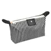 Bolsa Cosmética de Dumpling Rayada Estilo Coreano, Bolsa de Dumpling Plegable Bolsa de Aseo Cosmética, Bolsa de Cosméticos de Viaje Portátil