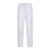 Pantalones Rectos de Algodón Poliéster Cintura Elástica Pantalones de Enfermera Color Sólido Blanco Pantalones Profesionales Médicos para Quirófano para Hombres y Mujeres