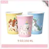 Copos de Papel Descartáveis Temáticos de Animais para Cães, Gatos, Patos, Répteis, Gansos Bobos, em Estoque para Festas de Aniversário