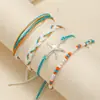 Pulsera tejida con cera bohemia de venta caliente en Amazon, pulsera de mano con cuerda para niña, estrella de mar, surf, juego