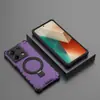 Para arroz rojo note13 5G funda protectora con soporte anticaída anillo de rejilla para arroz rojo note13 funda de teléfono con succión magnética
