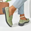 Zapatos Planos de Cuero Pequeños Estilo Británico Preppy con Suela Gruesa para Mujer 2025 Nuevo Primavera y Otoño Mocasines Slip-On Mary Jane Rosa