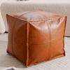 Puf de Almacenamiento de Cuero Lujo Ligero, Futón de Cuero, Bolsa de Almacenamiento para Ropa Vieja de Sala de Estar y Dormitorio, Taburete Perezoso, Taburete para Cambiar Zapatos